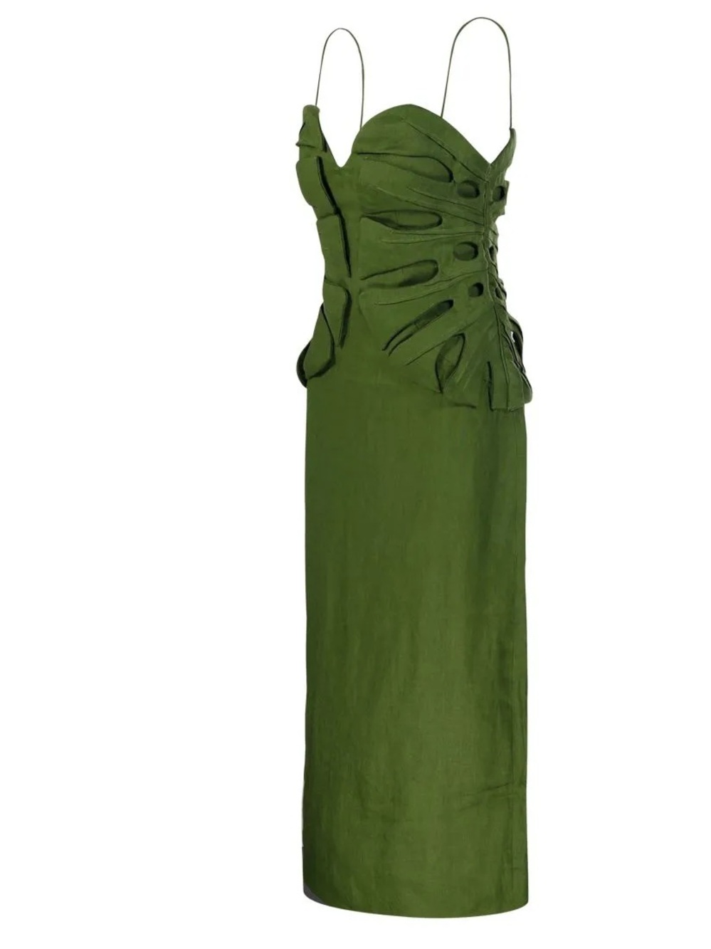 FARM Rio - Linen Monstera Leaf Midi Dress